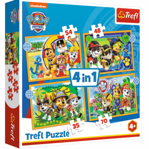 Puzzle 4w1 Psi Patrol wakacyjny 4+ Trefl 34395