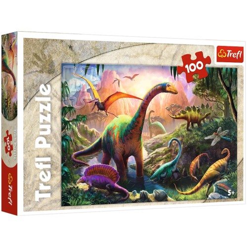 Puzzle dinozaury 100 elementów Świat dinozaurów Trefl 16277