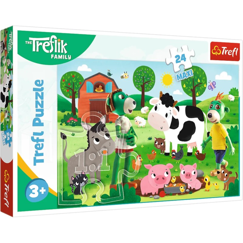 Puzzle 24 Maxi 24 el. Rodzina Treflików Trefliki na wsi Trefl 14361