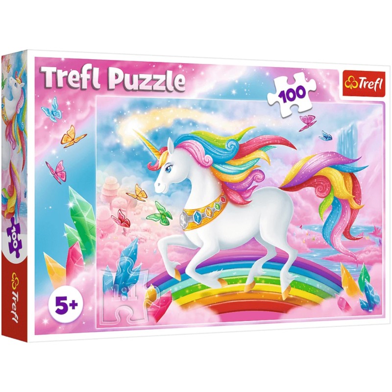 Puzzle Jednorożec 100 el. W kryształowym świecie jednorożców Trefl 16364