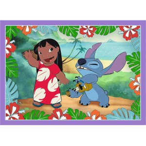 Puzzle 4w1 Lilo & Stitch Szalony dzień Trefl 34633