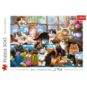 Puzzle Kocia Rodzina Koty 500 elementów Trefl 37425