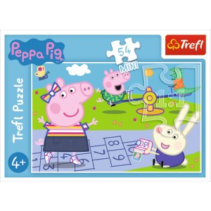 Puzzle 54 mini Świnka Peppa gra w klasy 54 elementy 4+ Trefl 19627