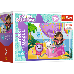 Puzzle 20 MiniMaxi Koci Domek Gabi w balonie 20 elementów 3+ Trefl 21157