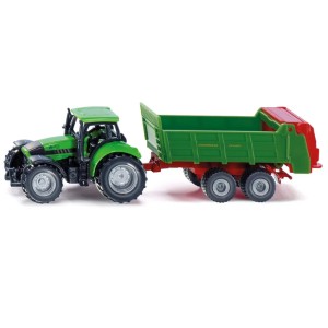 Siku Farmer Traktor z rozrzutnikiem obornika przyczepą metal model S1673