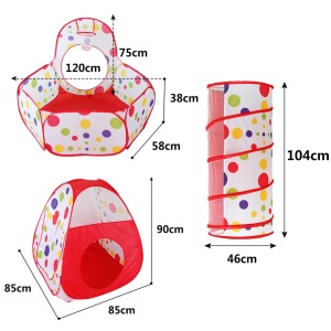 Namiot tunel 3w1 ogrodowy domek basen na piłki plac zabaw dla dzieci 600-75